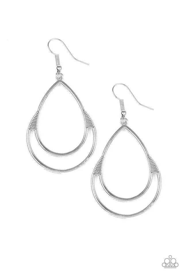 Paparazzi Earring ~ Simple Glisten - Silver