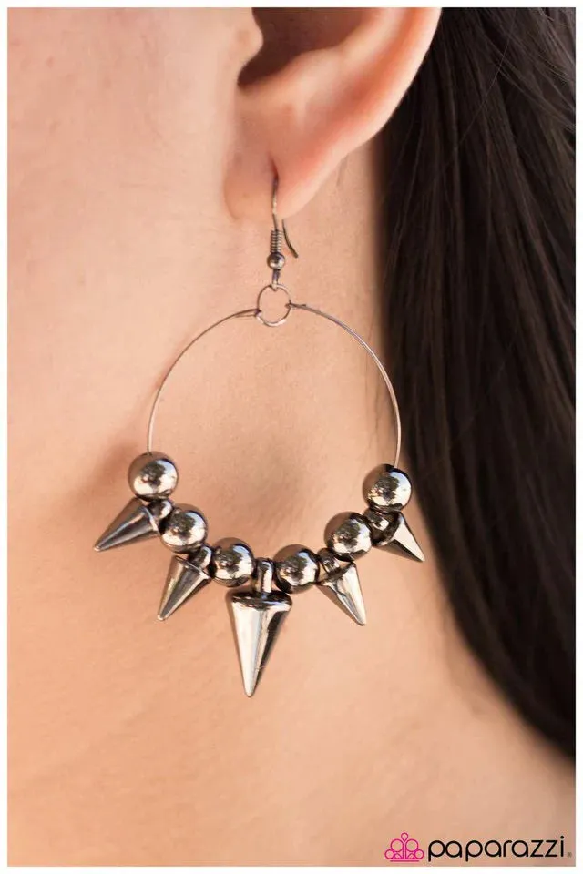 Paparazzi Earring ~ Survival Mode - Black