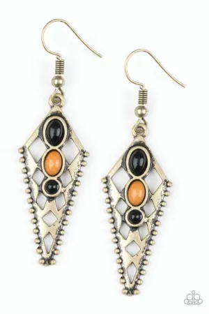 Paparazzi Earring ~ Terra Territory - Brass