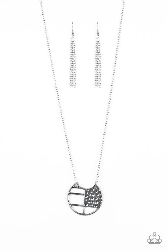 Paparazzi Necklace ~ Abstract Aztec - Silver