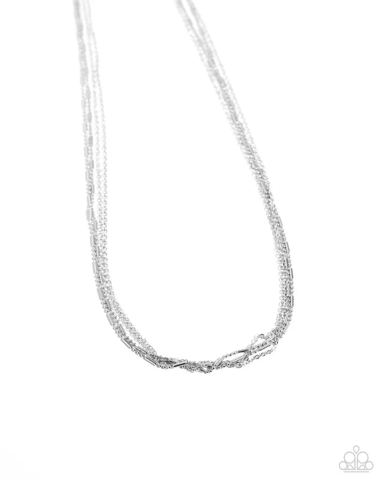 Paparazzi Necklace ~ Dainty Dare - Silver