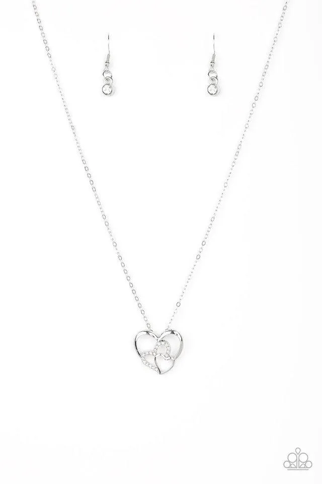 Paparazzi Necklace ~ Follow Your HEARTTHROB - White