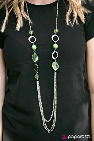 Paparazzi Necklace ~ Sassy and Glassy - Green