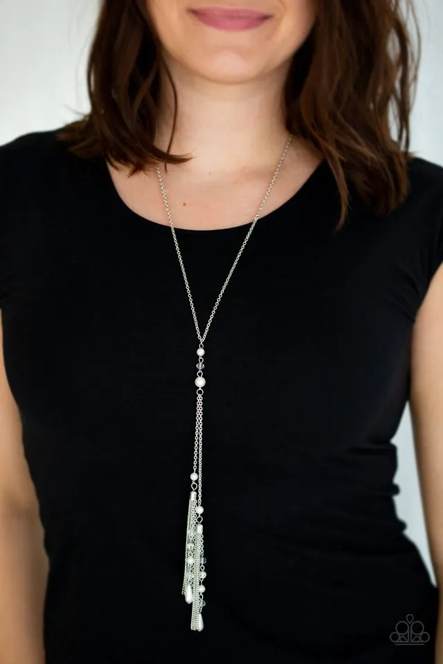 Paparazzi Necklace ~ Timeless Tassels - White