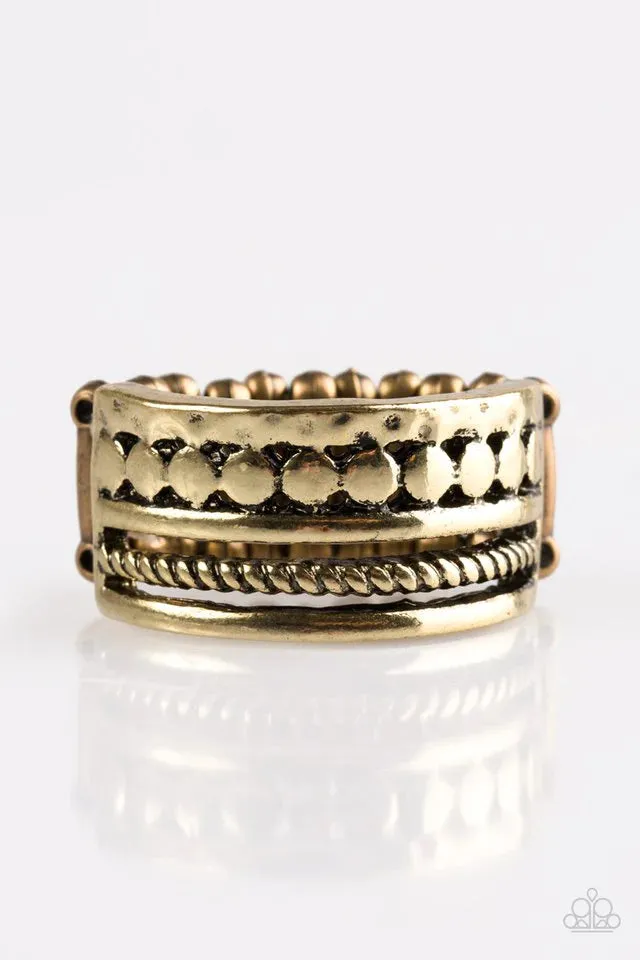 Paparazzi Ring ~ Textile Tease - Brass