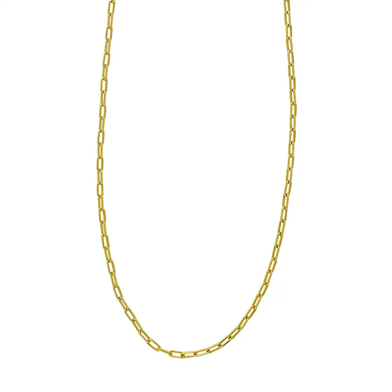 Paperclip Chain Necklace in Gold - Small Link - 18" L