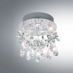 Paradis 32cm Butterfly Crystal and Chrome Close to Ceiling