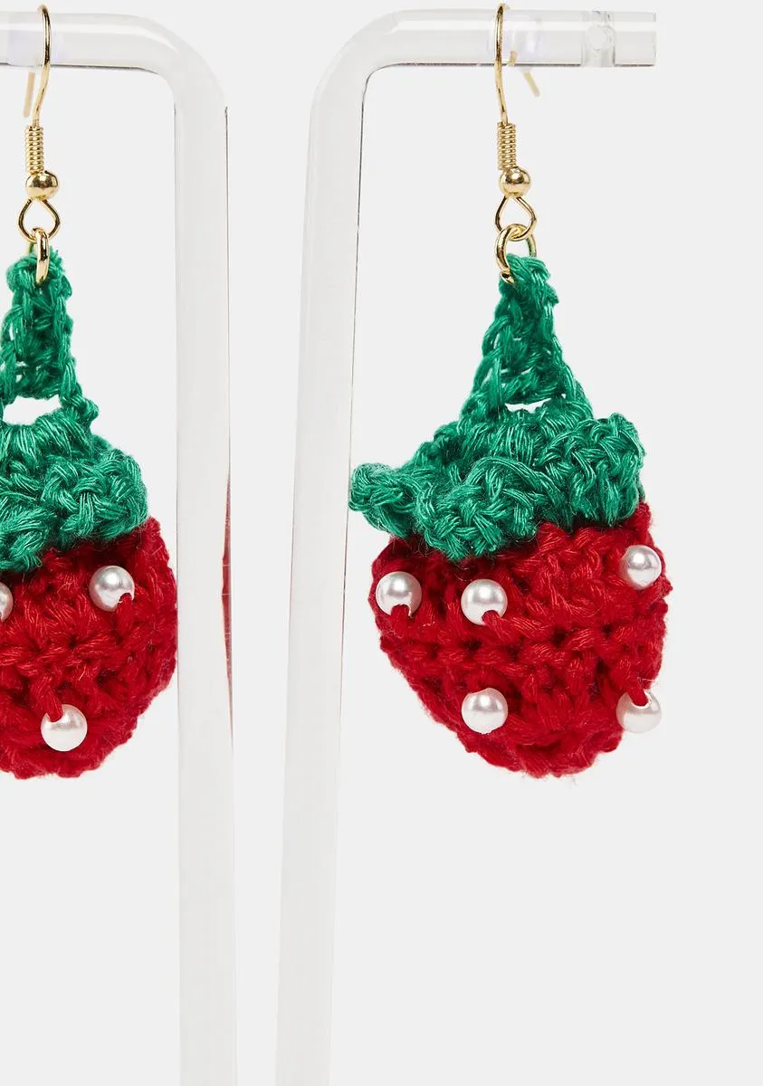 Pickin' You Strawberry Earrings