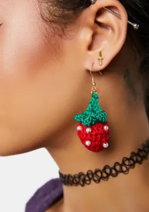 Pickin' You Strawberry Earrings