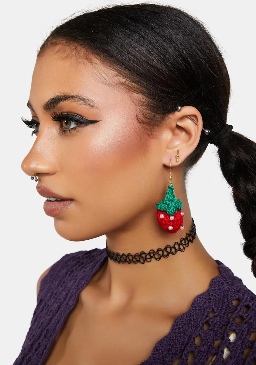 Pickin' You Strawberry Earrings