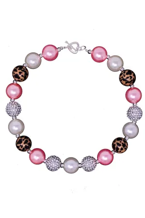 Pink Cheetah Bubblegum Necklace