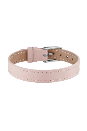 Pink Leather Strap Silver