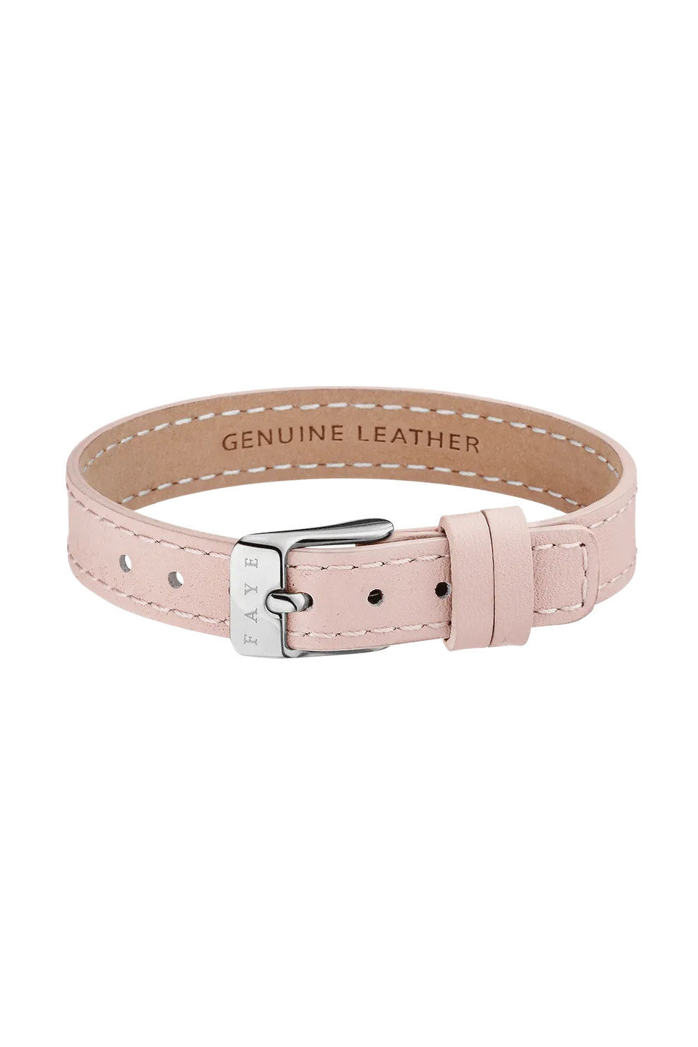 Pink Leather Strap Silver