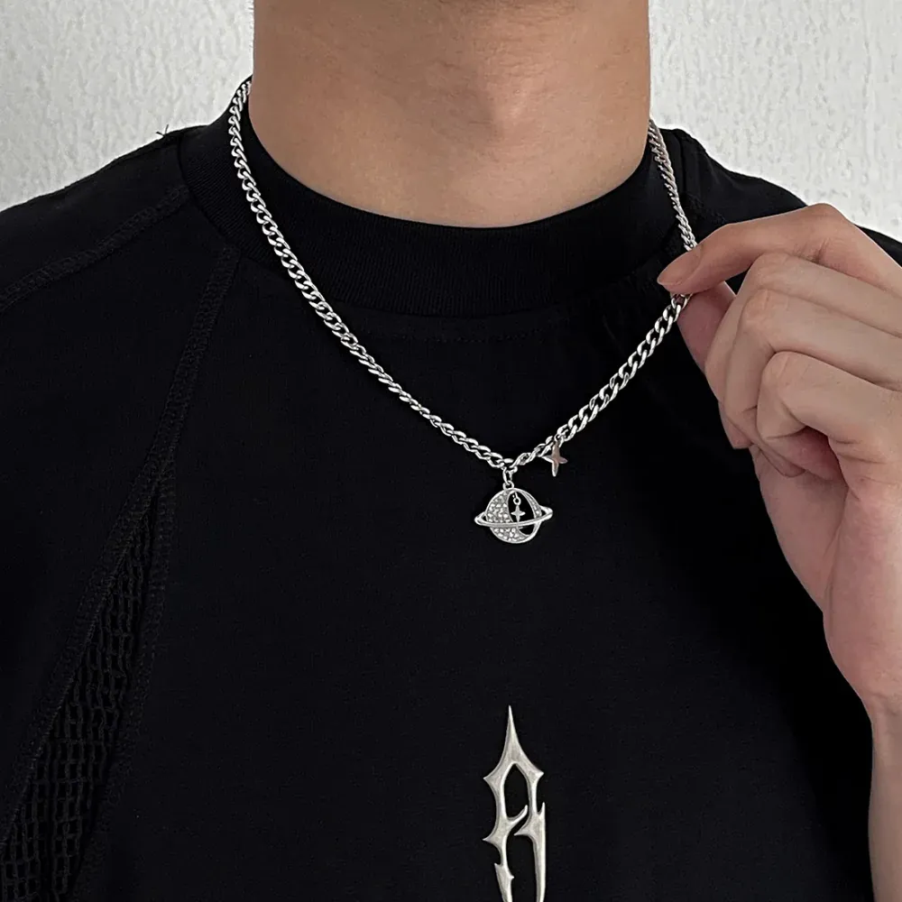 "Cross Planet Pendant" Necklaces