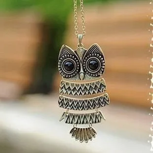 Restore ancient ways owl pendant necklace