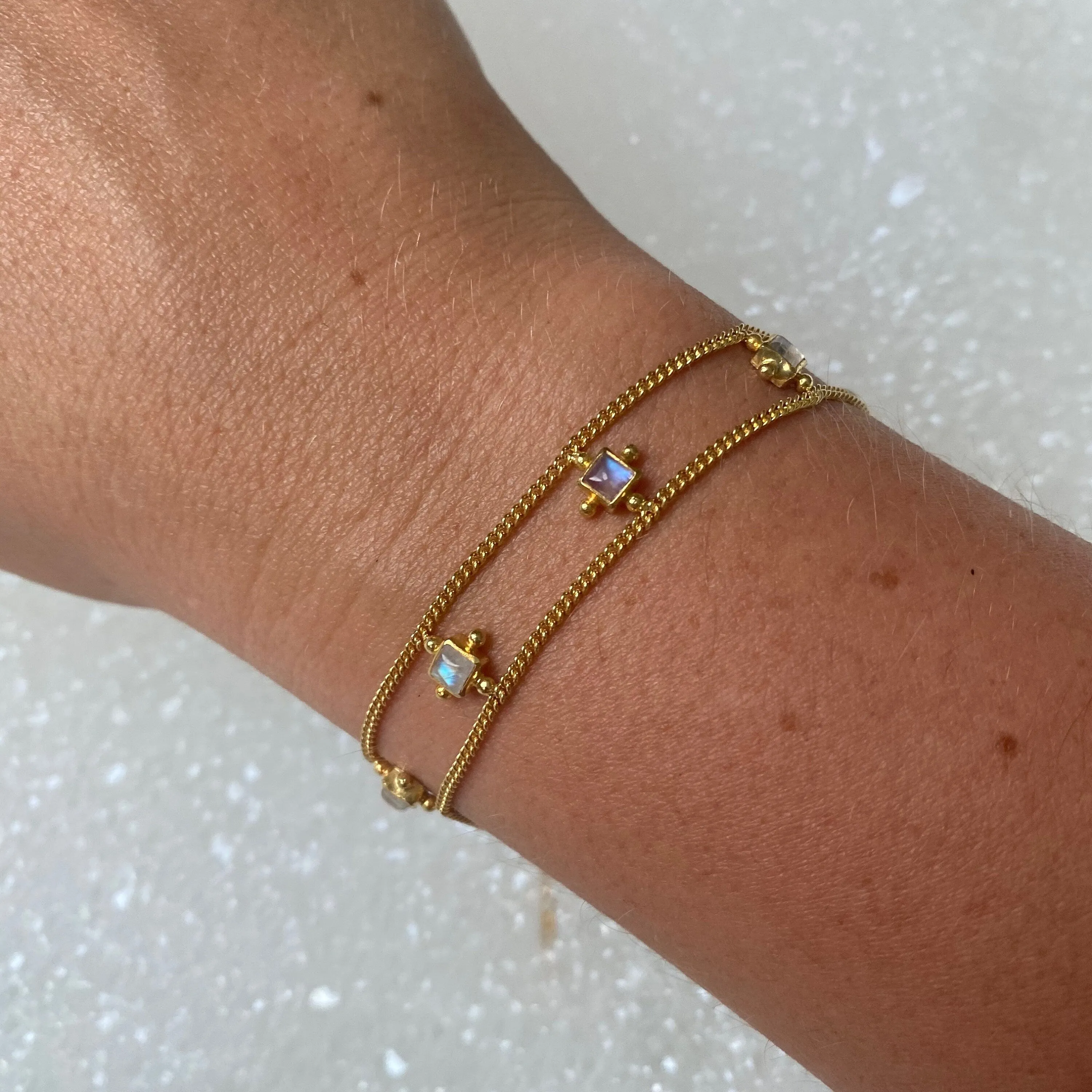 Riri Gold Rainbow Moonstone Bracelet