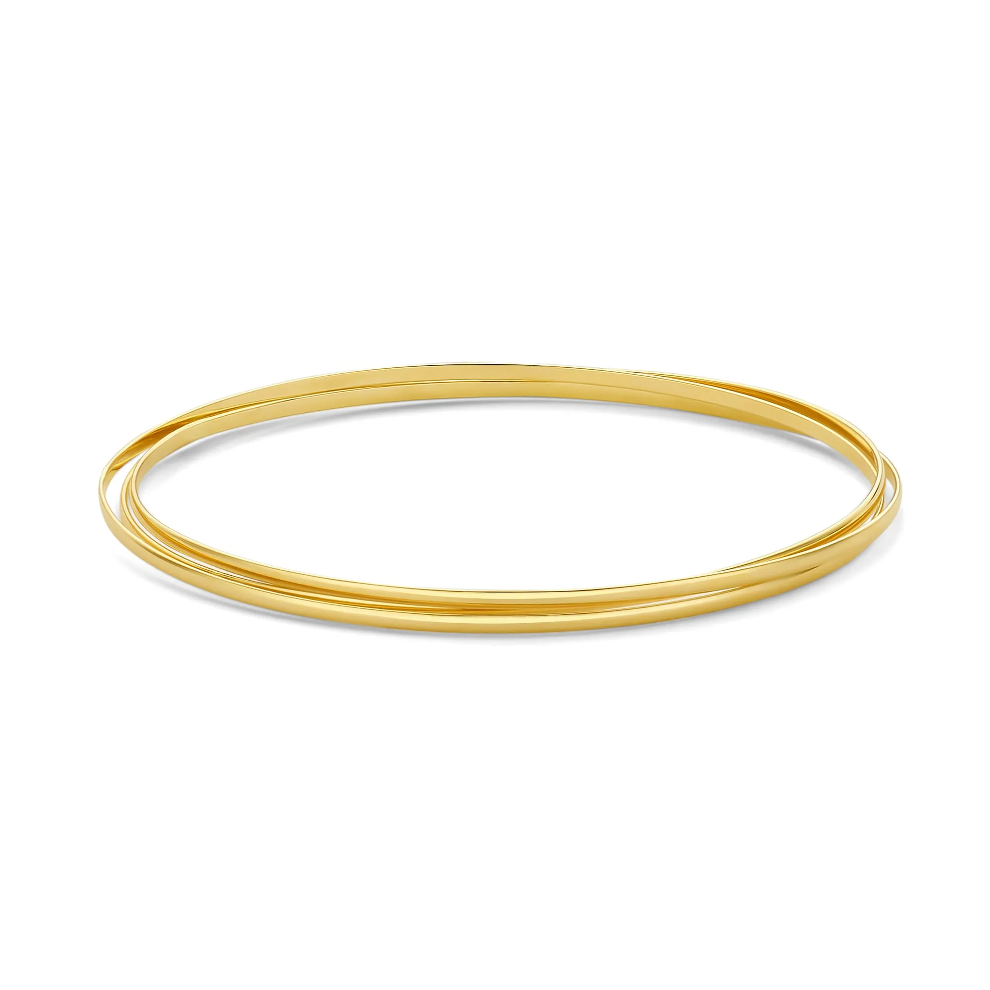 Rivoli Méline 14 karat gold bangles with 3 bracelets