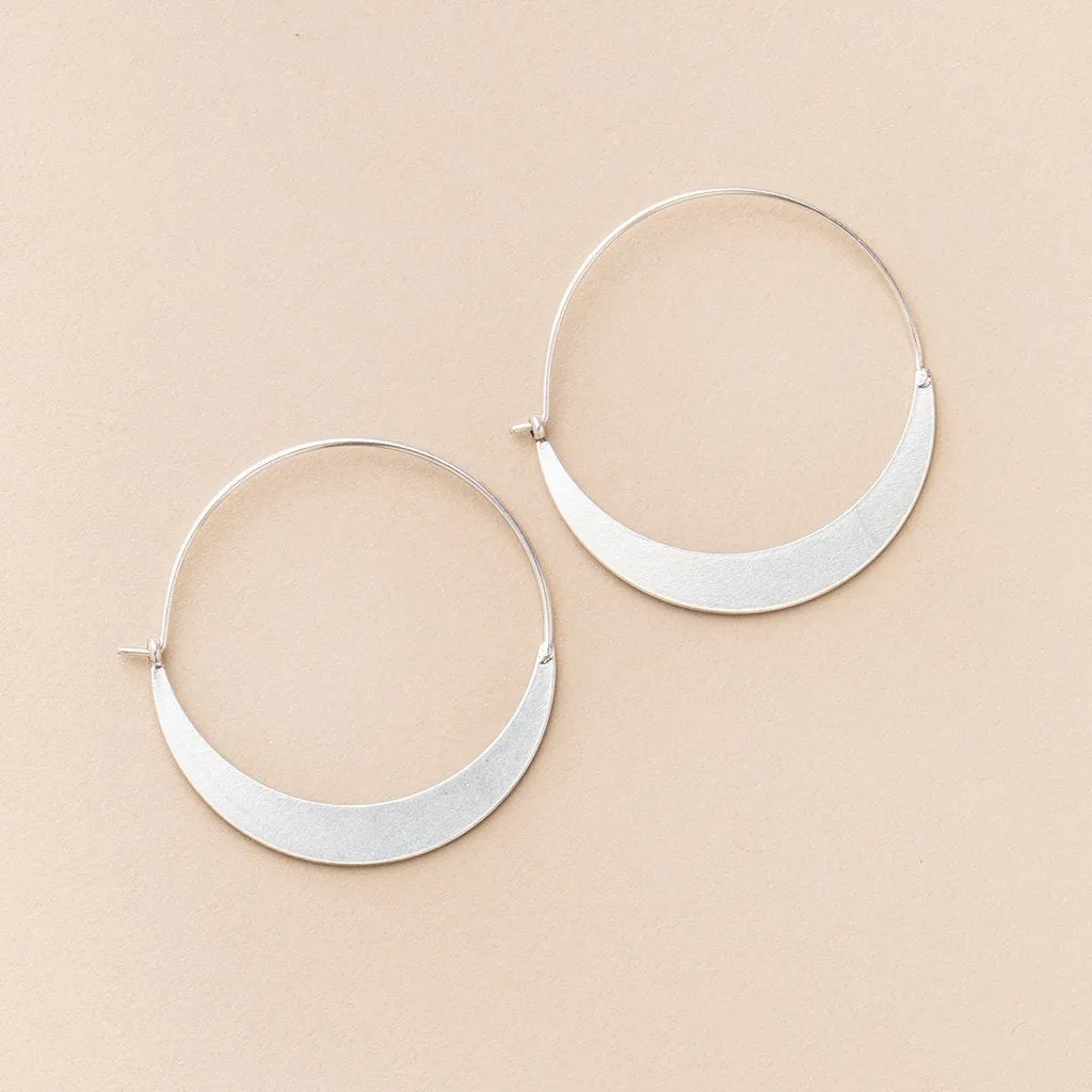 Scout Refined Earring Collection - Crescent Hoop/Sterling Silver