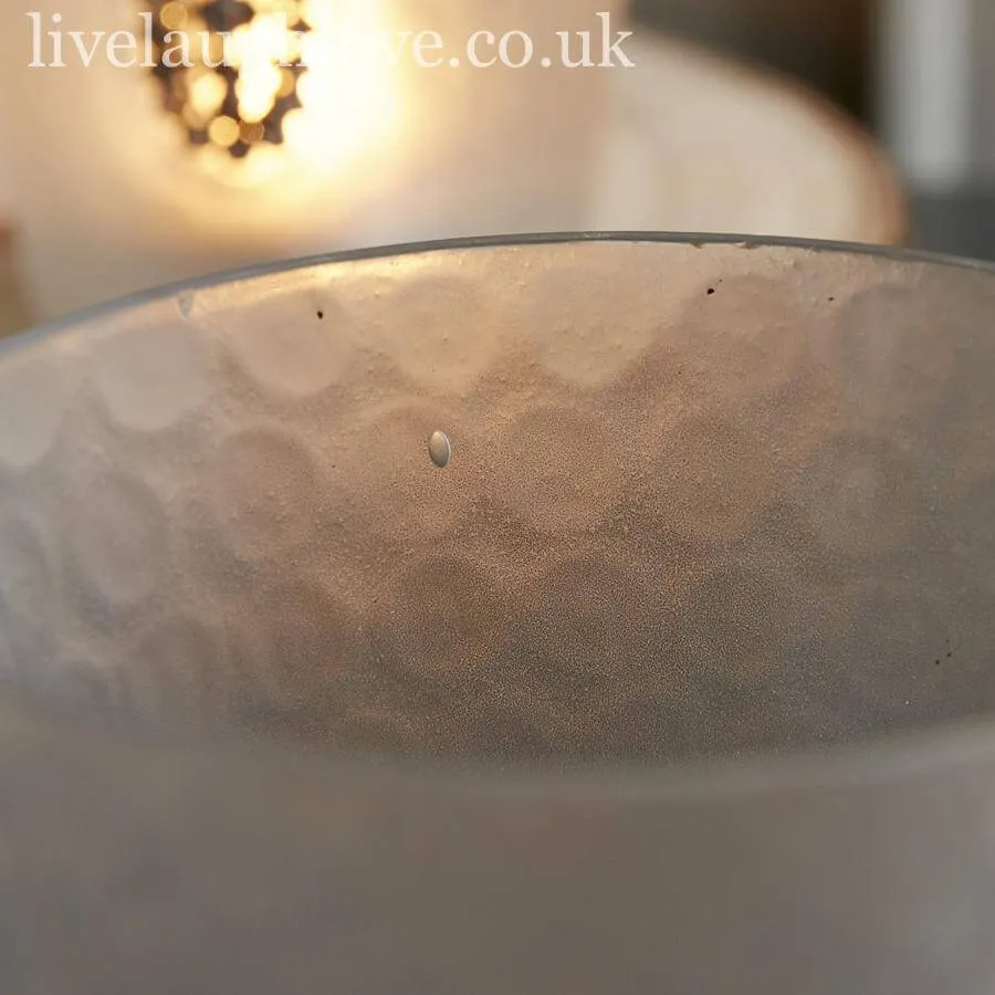 Set Of 3 Large Glass Tea Light/Candle Holders With Oval Diamante Brooch