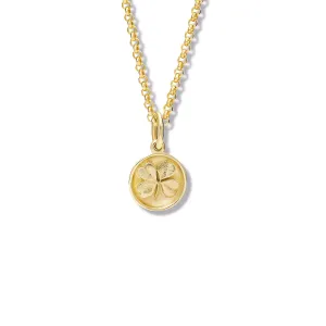 Shamrock Necklace Pendant Yellow Gold