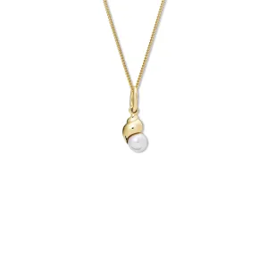 Shell Necklace Pendant Yellow Gold - Pearl