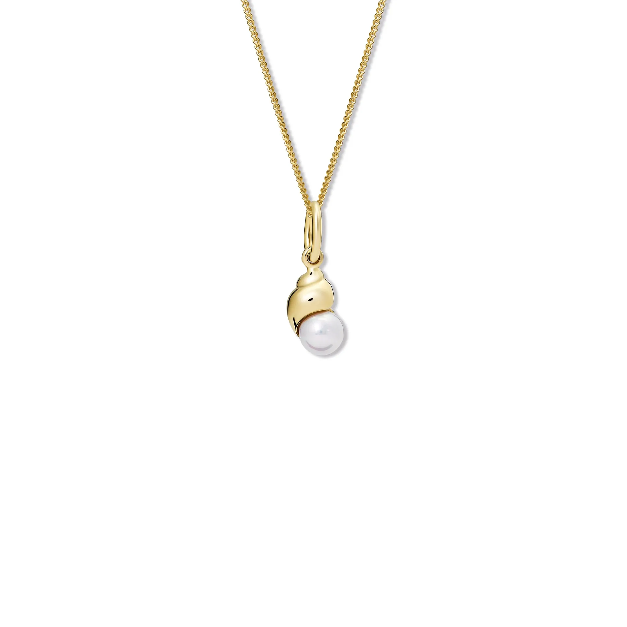 Shell Necklace Pendant Yellow Gold - Pearl