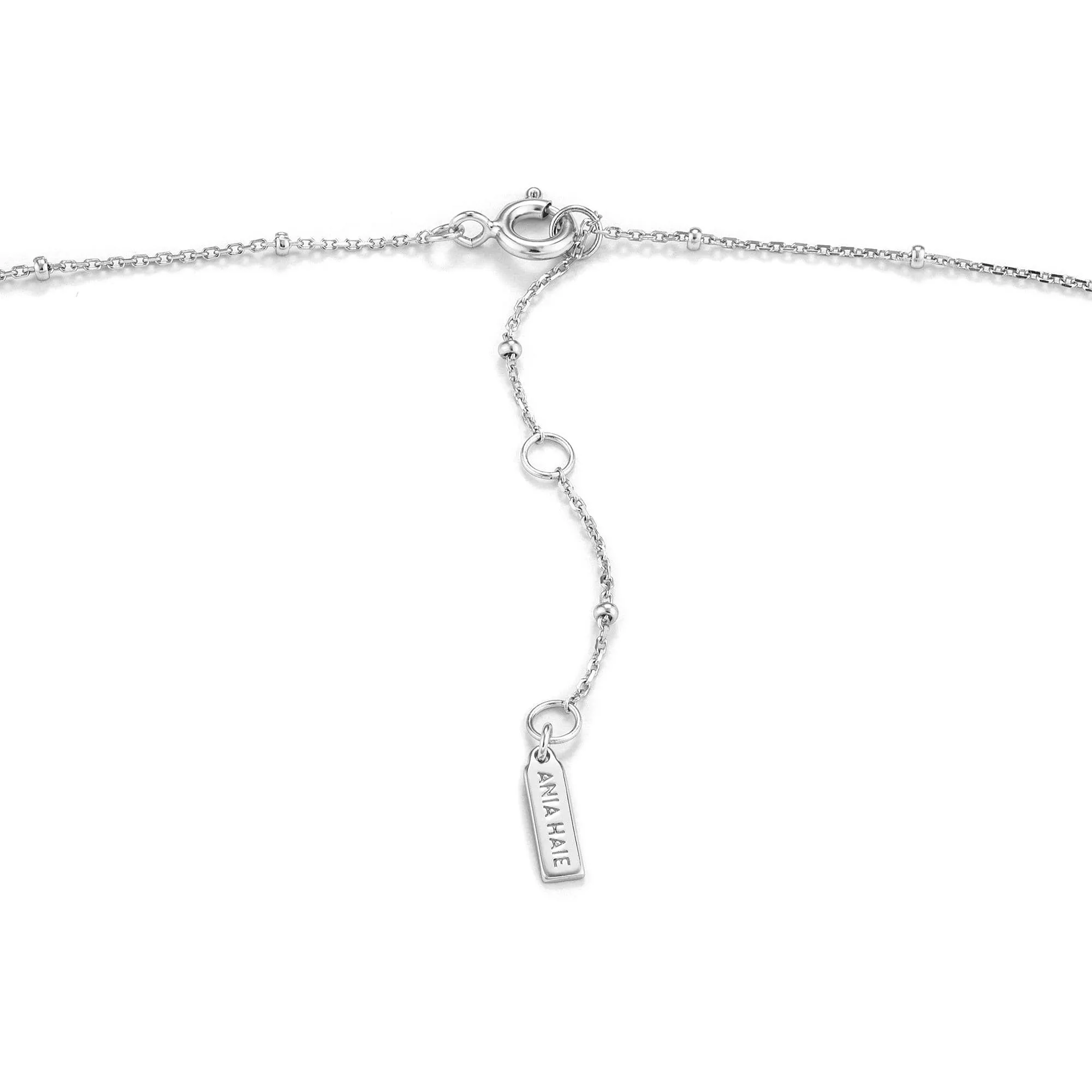 Silver Beaded Chain Link Necklace