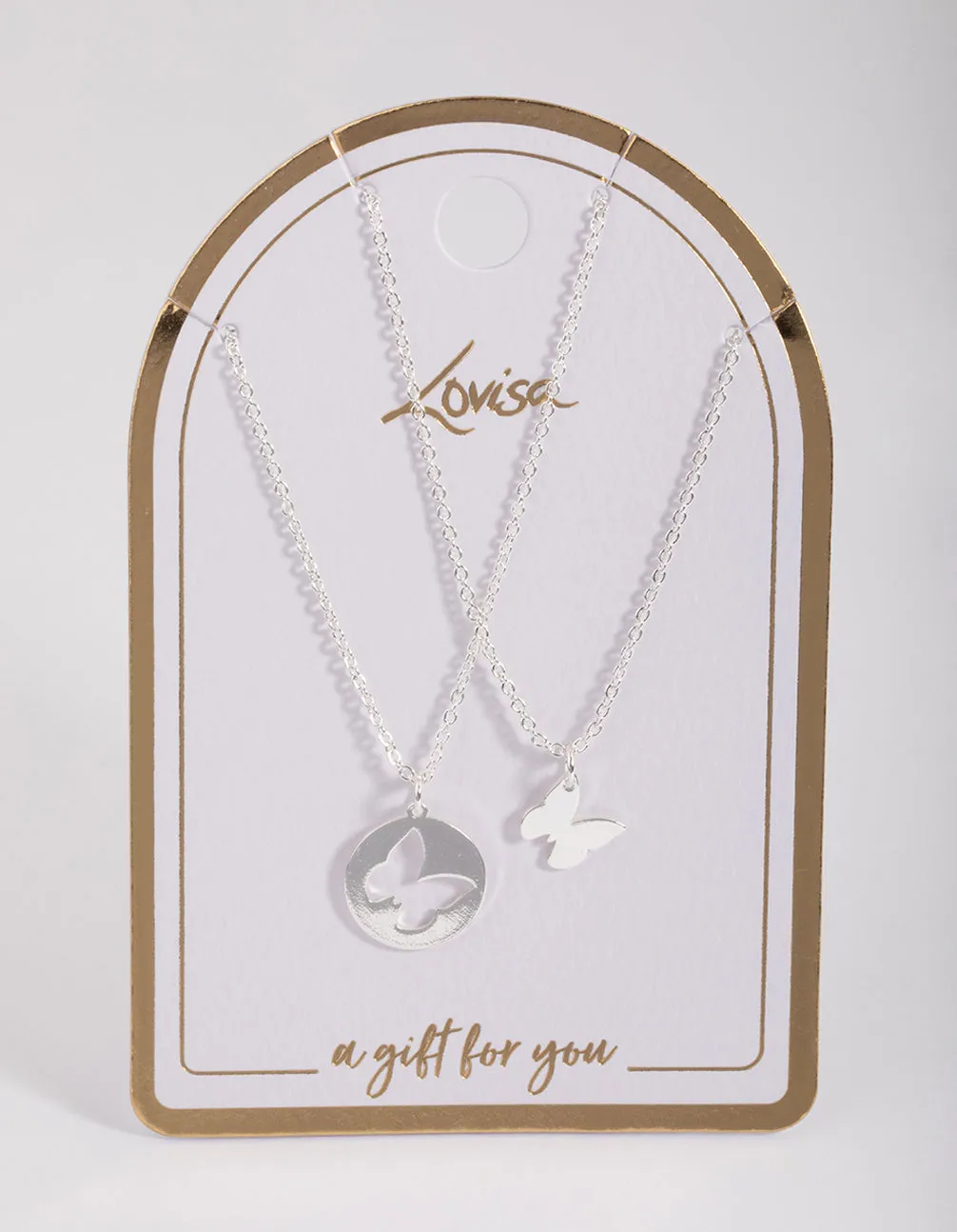 Silver Butterfly Cut Out Necklace Pack