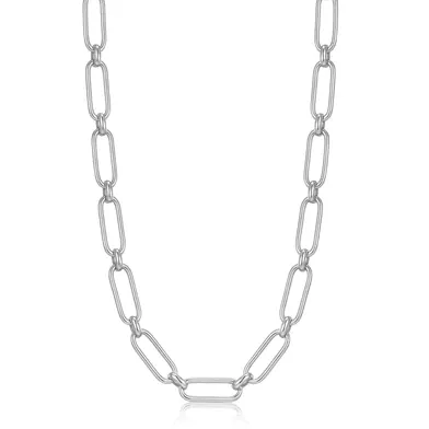 Silver Cable Connect Chunky Chain Necklace