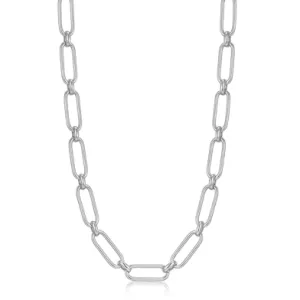 Silver Cable Connect Chunky Chain Necklace