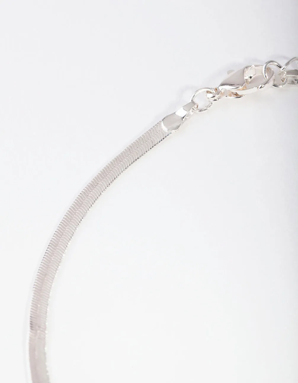 Silver Flat Snake Chain Necklace