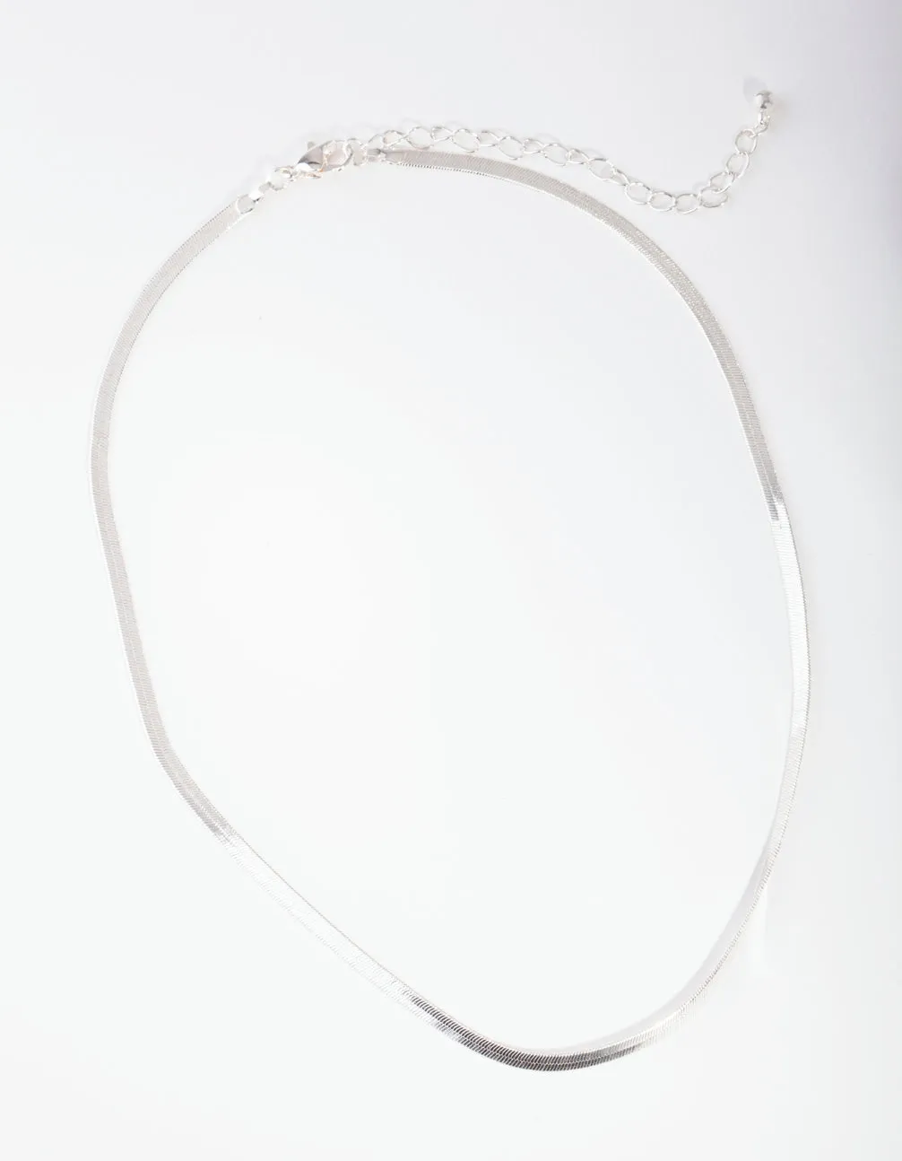 Silver Flat Snake Chain Necklace