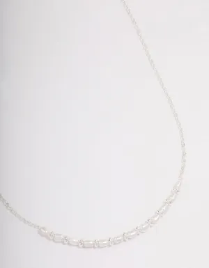 Silver Pearl Smile Necklace