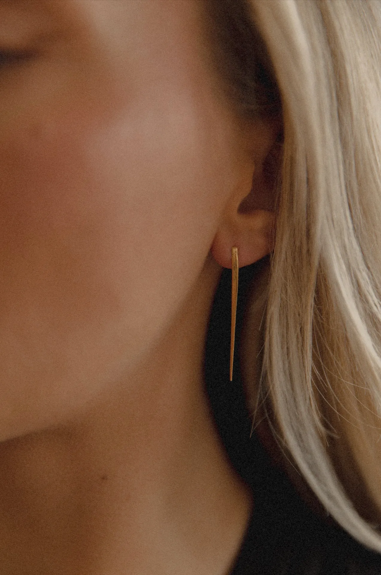 Simple 14k Gold Drop String Earrings