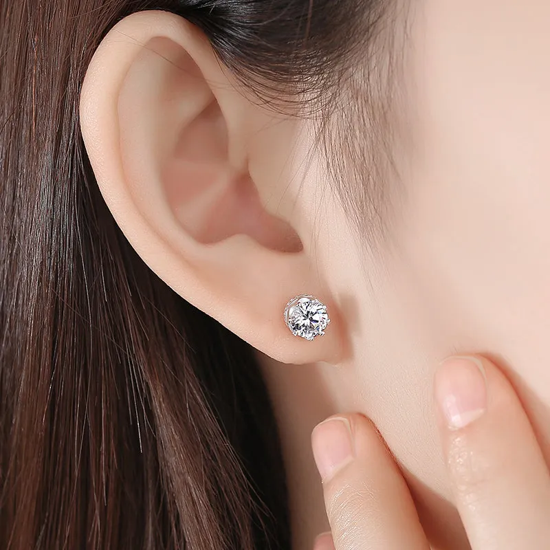 Simple Crown Design Stud Earrings