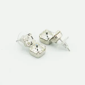 Simple Square Swarovski Earrings