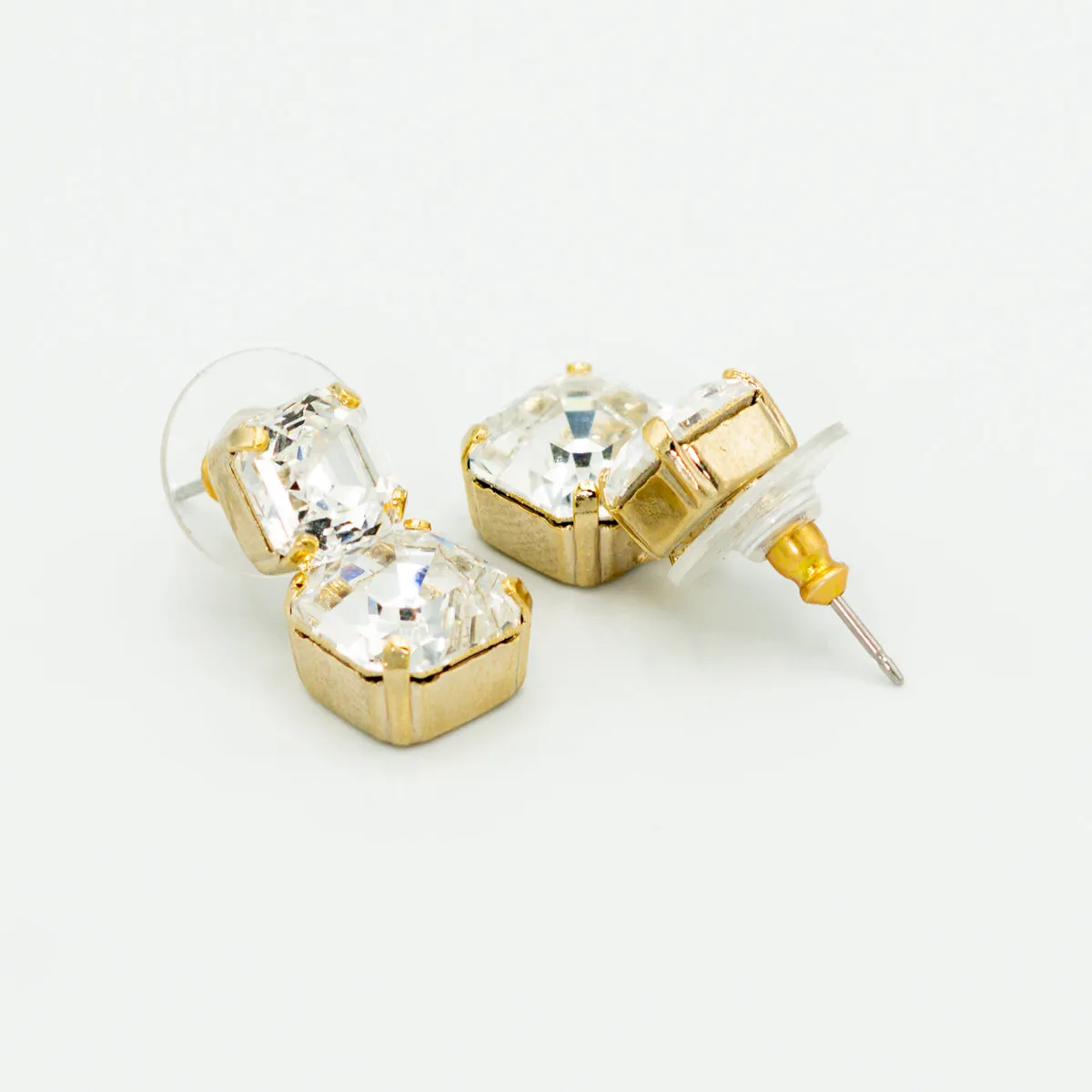 Simple Square Swarovski Earrings