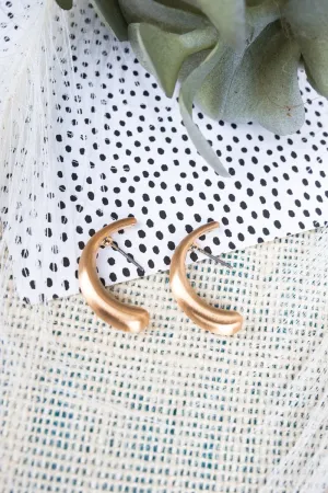 Simple Style Matte Goldtone Earrings