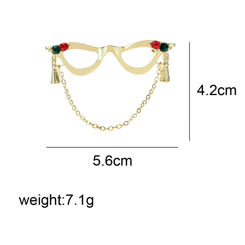 SISSLIA Fashion Brooch Bling Accessories Personality Glasses Designer Brooches Women