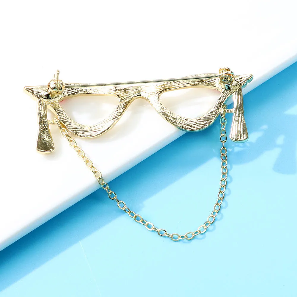 SISSLIA Fashion Brooch Bling Accessories Personality Glasses Designer Brooches Women