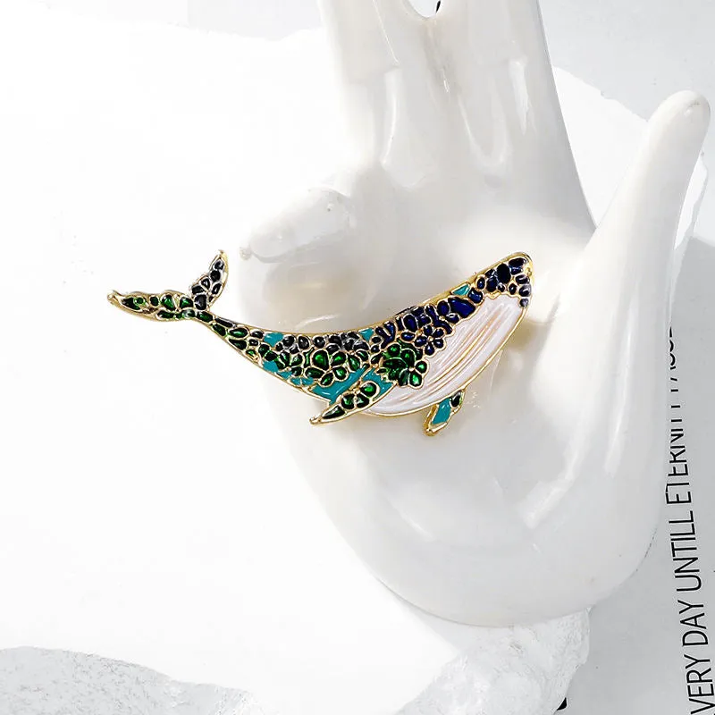 SISSLIA High Quality Dolphin Sea Fish Brooch Pins Gifts New Enamel Whale Brooches For Women