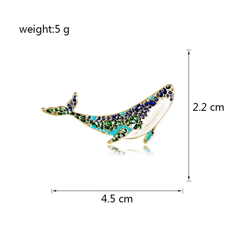 SISSLIA High Quality Dolphin Sea Fish Brooch Pins Gifts New Enamel Whale Brooches For Women