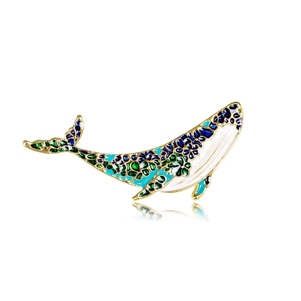 SISSLIA High Quality Dolphin Sea Fish Brooch Pins Gifts New Enamel Whale Brooches For Women