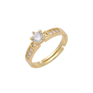 Solitaire Cluster Engagement 14K Gold Open Rings