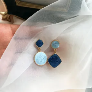 Square & Circle Resin Earrings