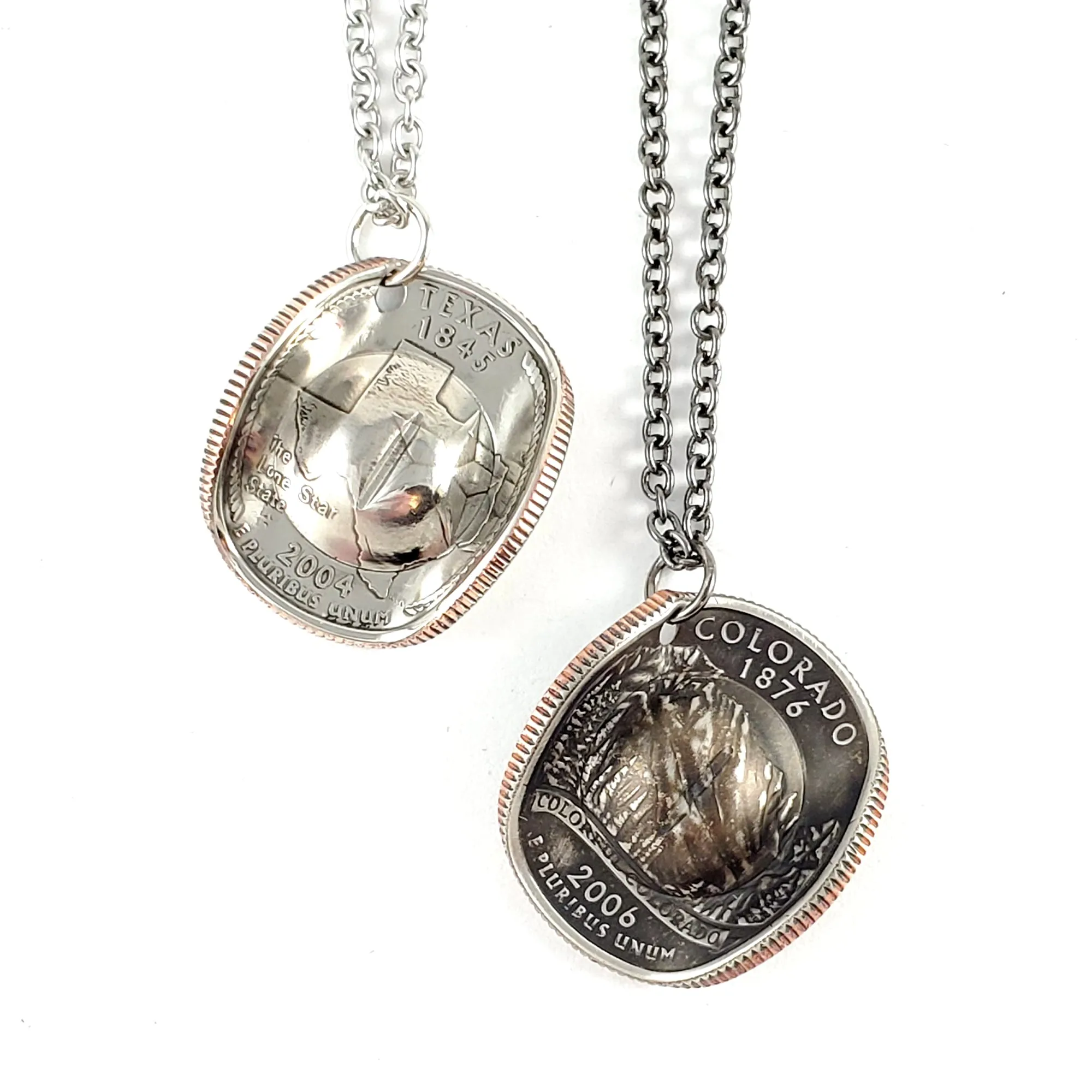 State Quarter Cowboy Hat Coin Necklace