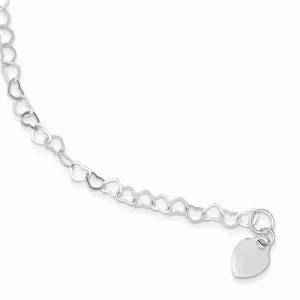 Sterling Silver Heart Link Childs Bracelet