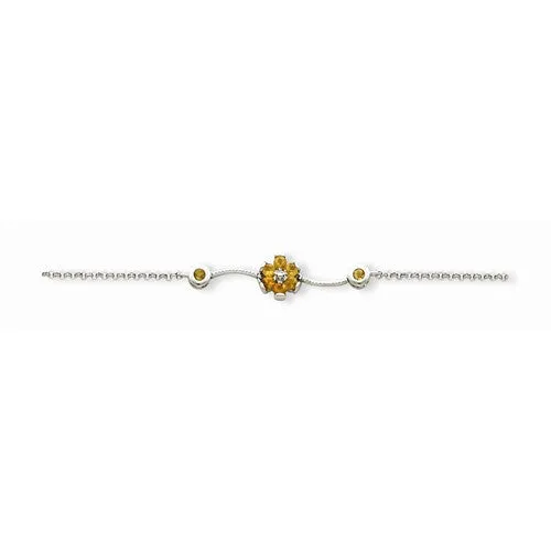 Sterling Silver Yellow Cz Childs Bracelet