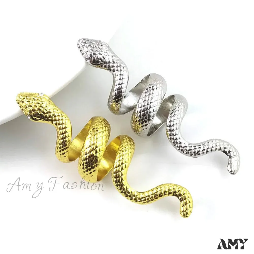 Stylish Exaggerated Metal Snake Ring