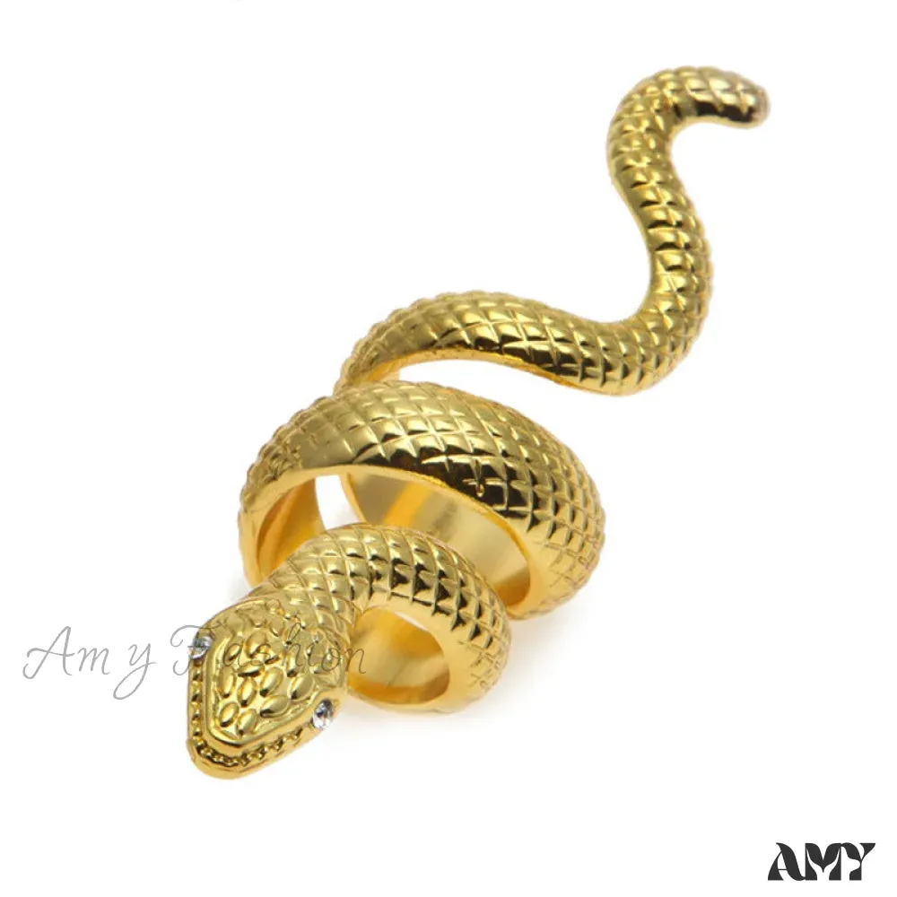 Stylish Exaggerated Metal Snake Ring